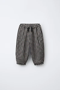 PANTALON BAGGY À CARREAUX VICHY