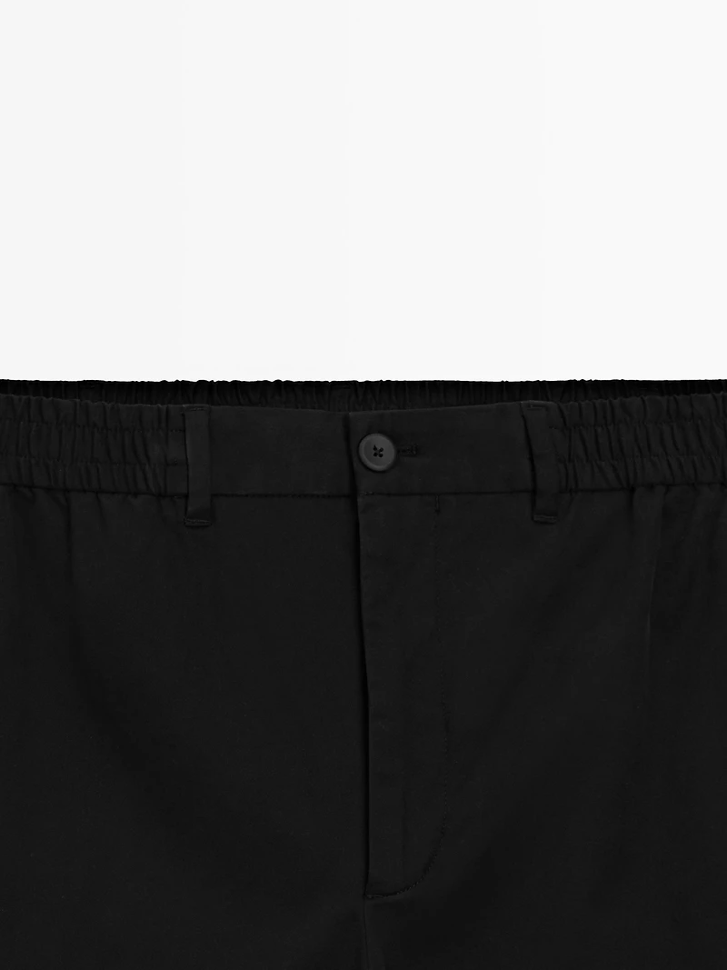 Cotton blend jogger fit trousers
