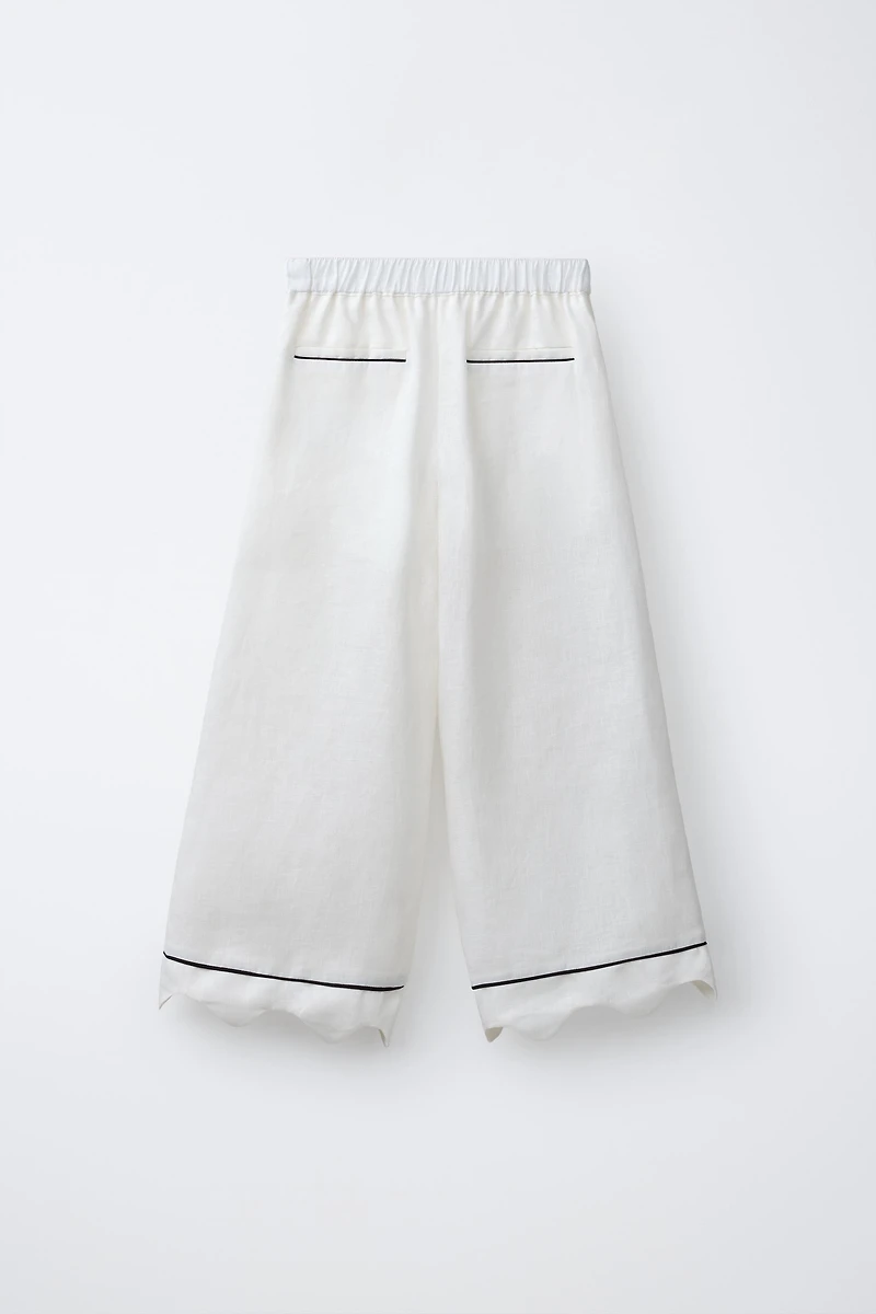 WAVE HEM WIDE LEG PANTS