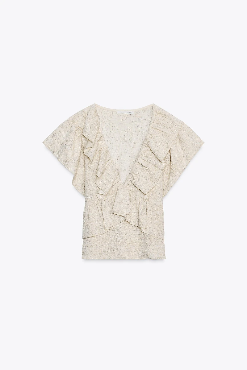 TOP JACQUARD FIL MÉTALLISÉ