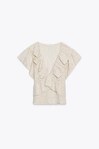 TOP JACQUARD FIL MÉTALLISÉ