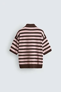 STRIPED JACQUARD KNIT POLO
