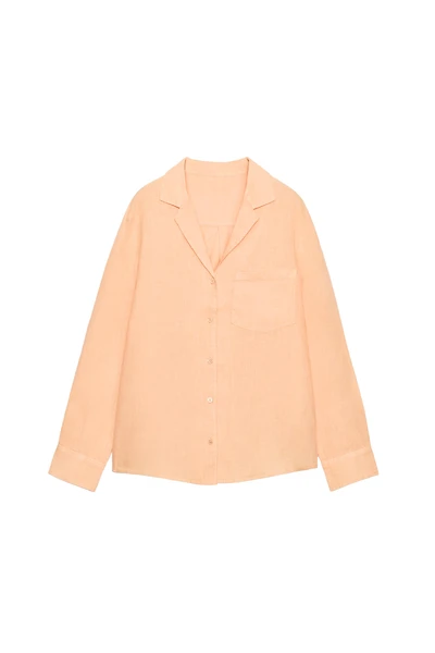100% LINEN SHIRT WITH POCKET ZW COLLECTION