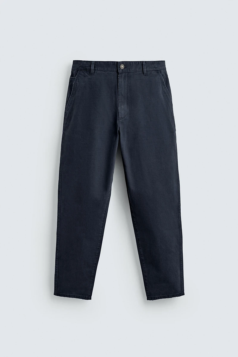 WASHED TAPERED FIT PANTS