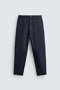 WASHED TAPERED FIT PANTS