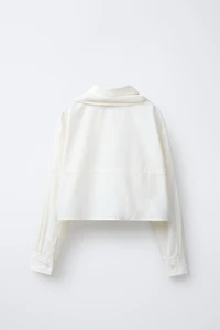 CROPPED SHIRT WITH DETACHABLE SCARF