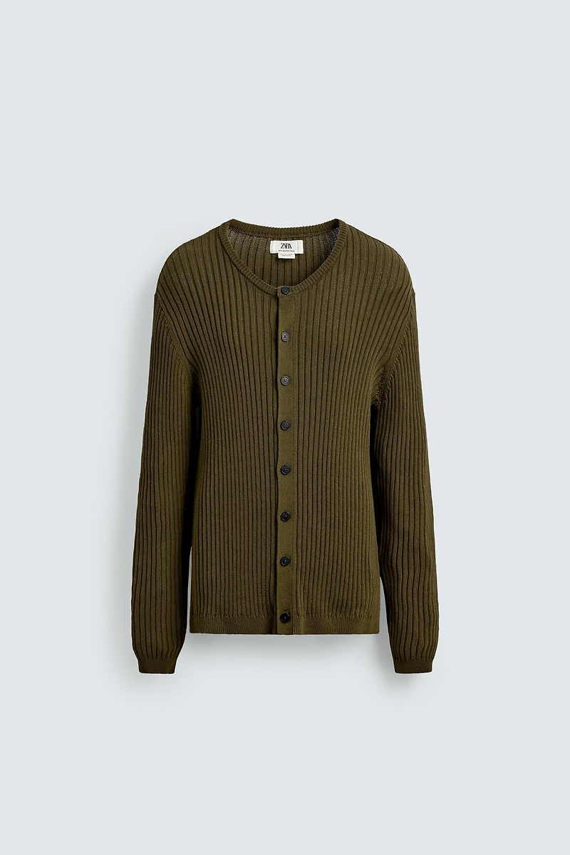 RIB KNIT CARDIGAN