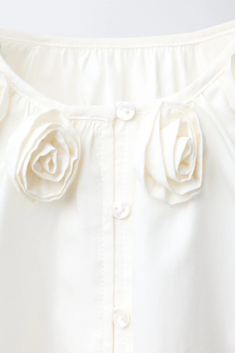 3D FLORAL POPLIN SHIRT