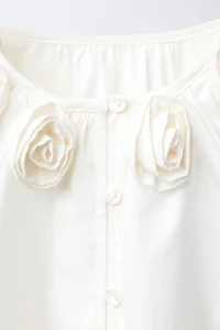 3D FLORAL POPLIN SHIRT