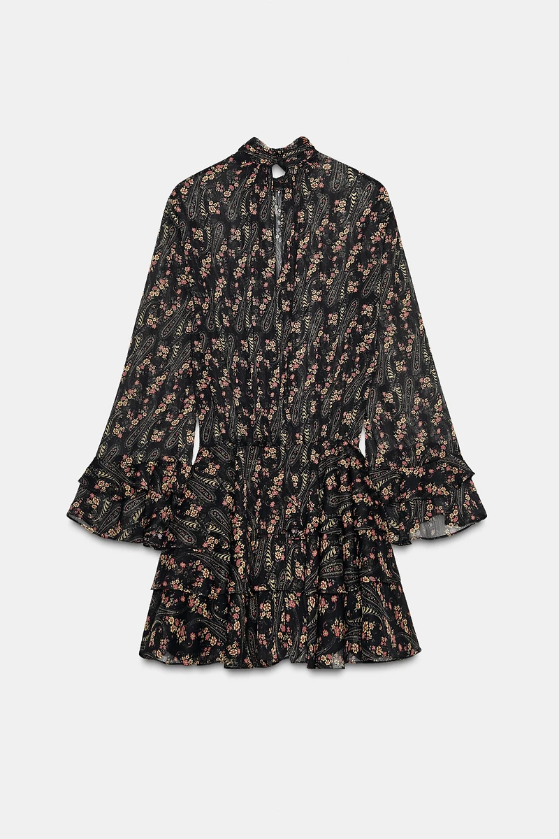 ROBE GAZE DE COTTON À IMPRIMÉ FLEURS