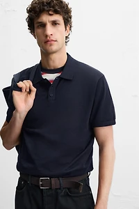 COTTON - SILK BLEND KNIT POLO