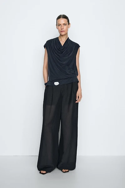 Draped back-tie top - STUDIO