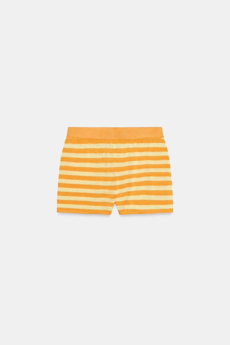 STRIPED KNIT SHORTS