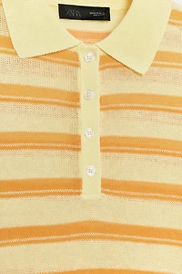 STRIPED SHORT SLEEVE KNIT POLO