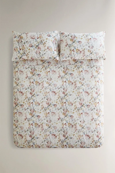 HOUSSE DE COUETTE SATIN FLORALE (300 FILS)