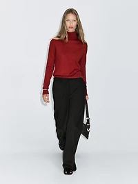 Darted wool blend trousers