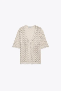 POINTELLE KNIT CARDIGAN
