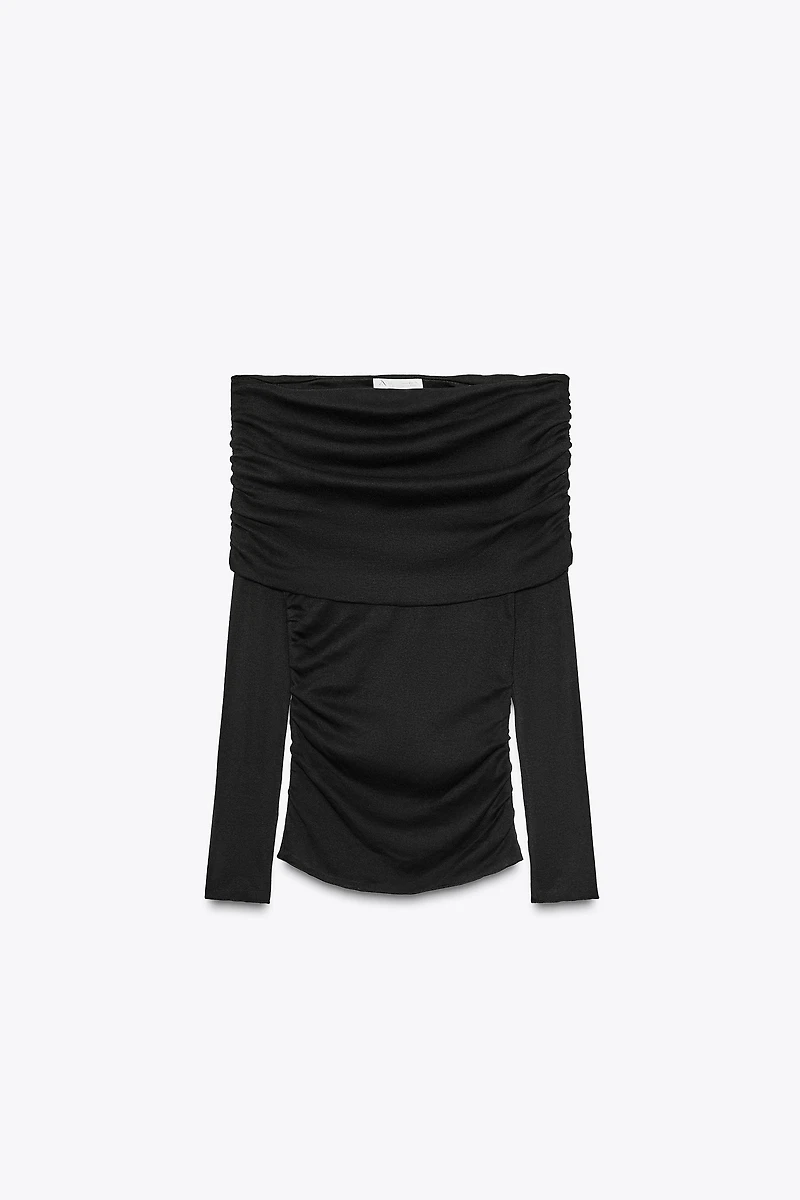 STRAPLESS RUCHED TOP