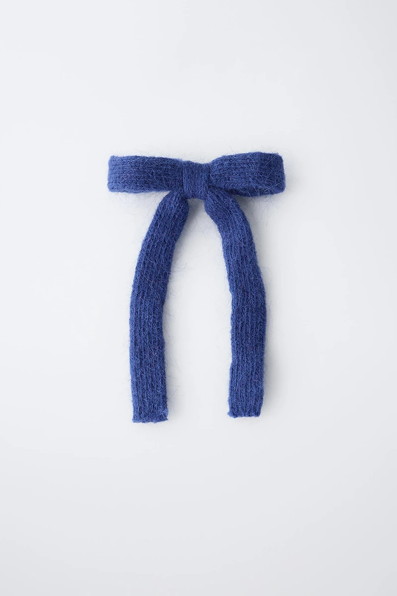 KNIT BOW SNAP CLIP