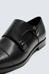 DOUBLE BUCKLE LEATHER SHOES
