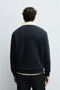 SWEAT POLO COL CONTRASTÉ