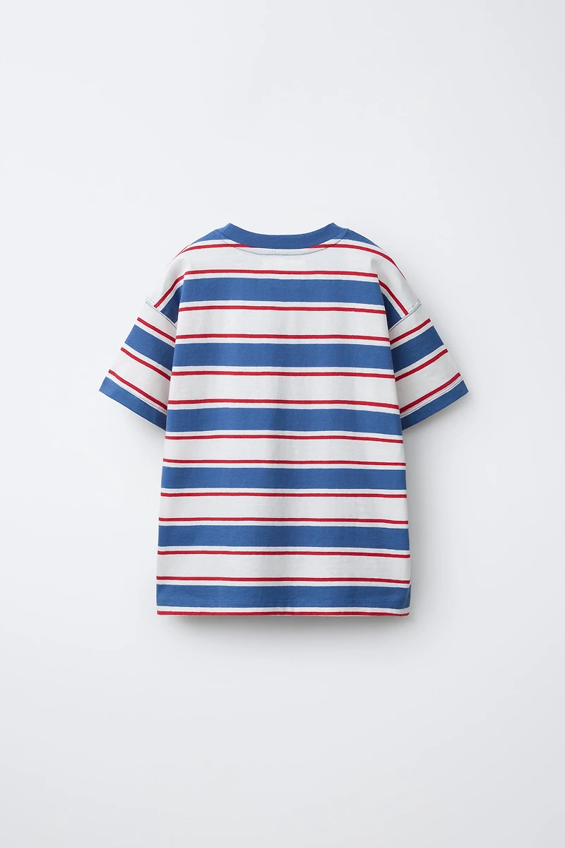 STRIPED LOGO PATCH T-SHIRT