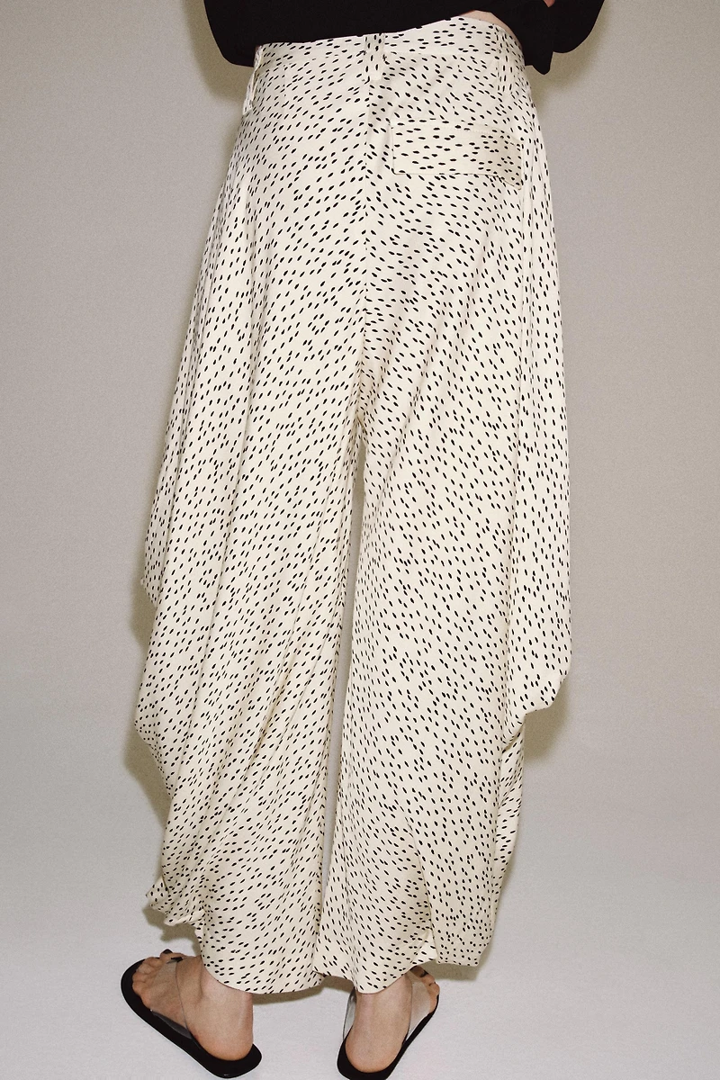 ZW COLLECTION DRAPED PRINTED PANTS