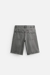 RIPPED BAGGY FIT DENIM SHORTS