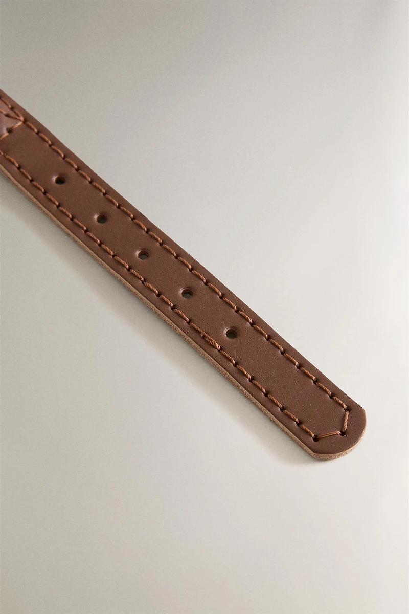 COLLIER CUIR ET CORDE ANIMAUX DE COMPAGNIE