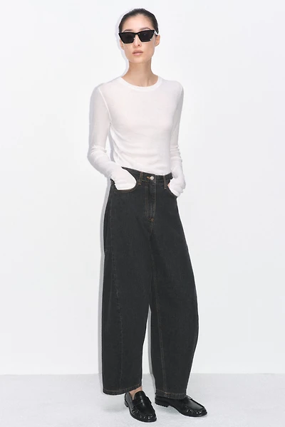 ZW COLLECTION MID-RISE ANKLE BALLOON JEANS