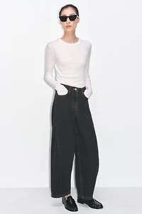 ZW COLLECTION MID-RISE ANKLE BALLOON JEANS