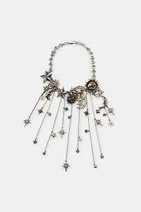 METAL MOON AND STARS NECKLACE