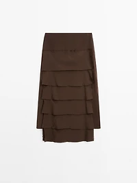 Midi skirt with ruffle detail