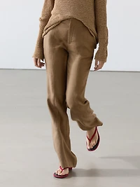 100% linen kick flare fit pants