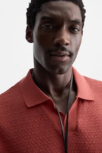 GEOMETRIC JACQUARD POLO SHIRT