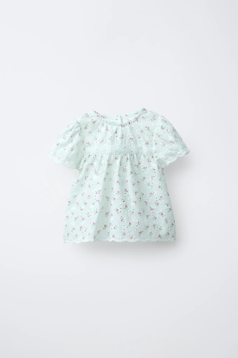 CHEMISE BRODERIE SUISSE IMPRIMÉ FLEURS