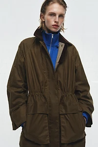 WAXED JACKET WITH CORDUROY COLLAR ZW COLLECTION