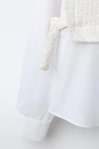 PLAIN SHIRT WITH STRUCTURAL VEST AND BOWS