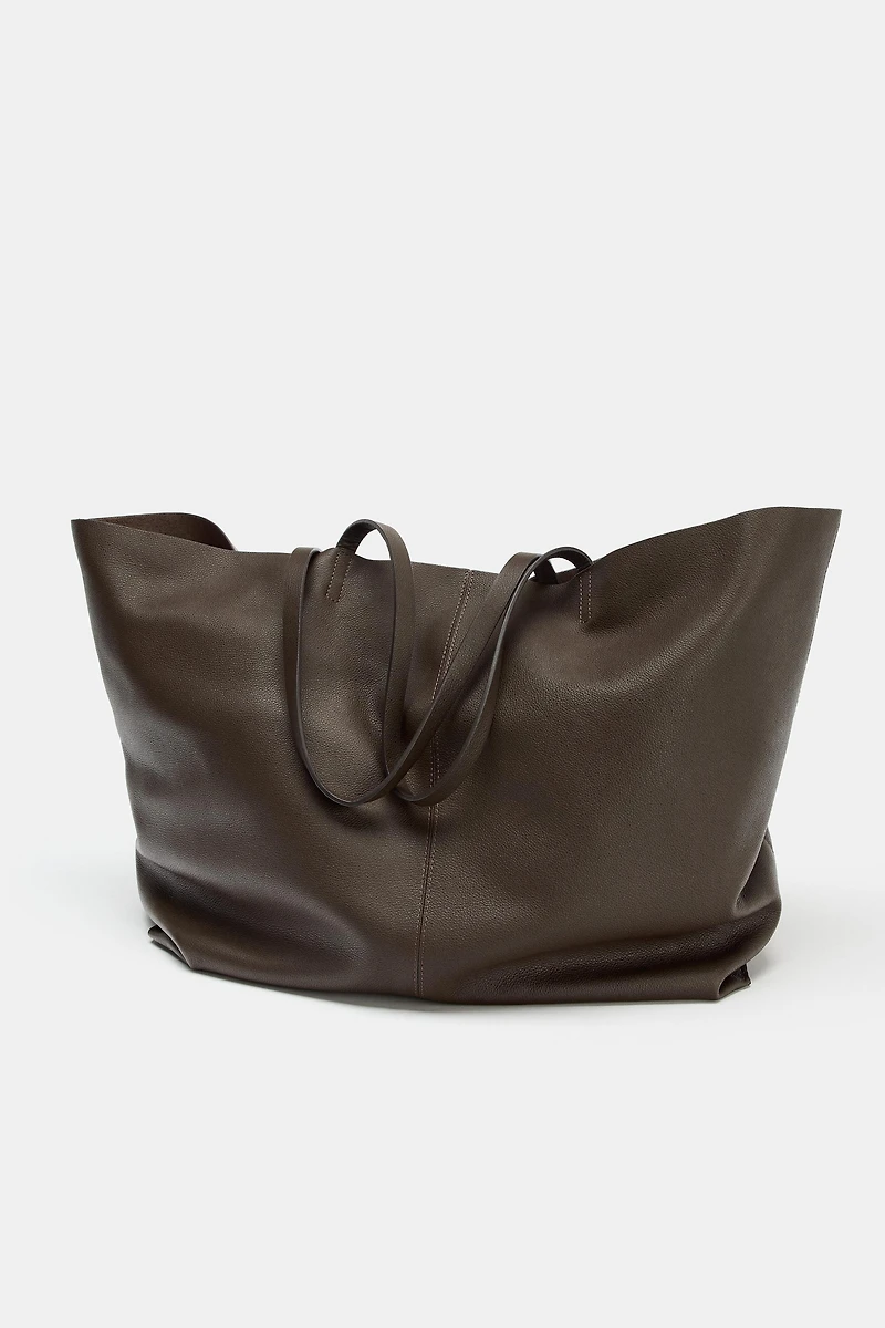 SAC MAXI CABAS EN CUIR