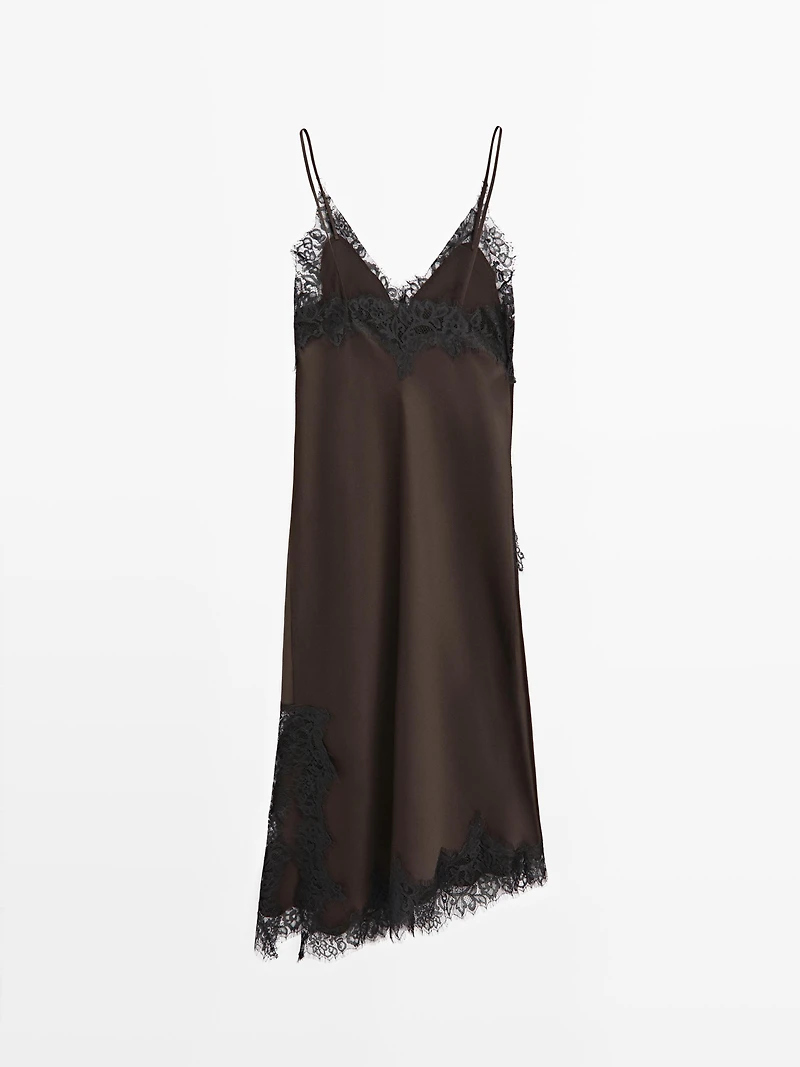 Camisole dress with lace detail