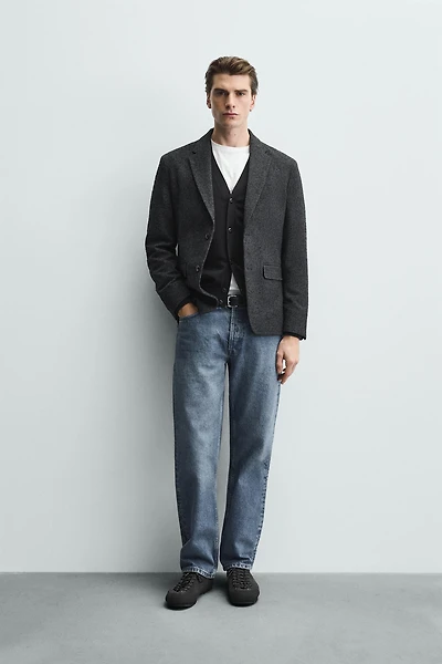 BOUCLÉ HOUNDSTOOTH BLAZER