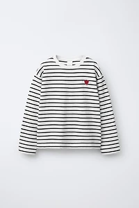 STRIPED HEART T-SHIRT