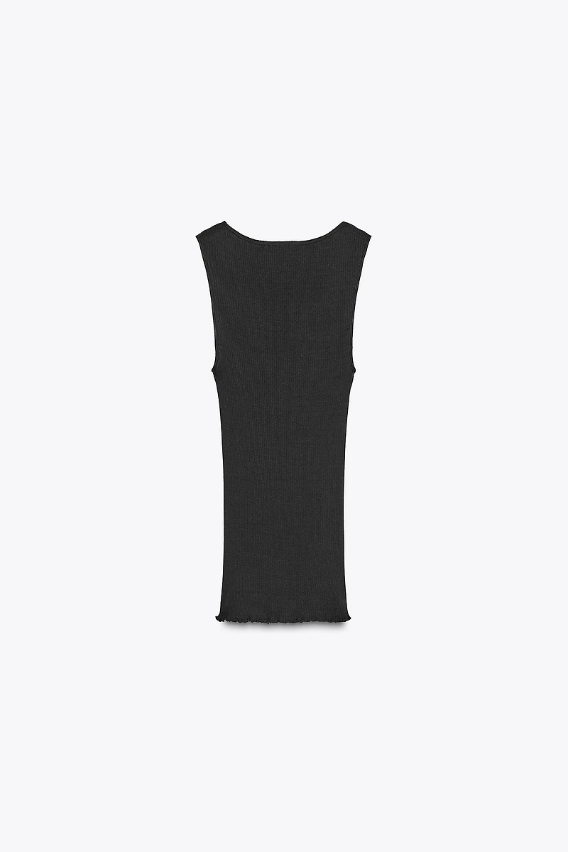 RIBBED LACE T-SHIRT