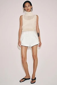 ZW COLLECTION PLEATED DENIM SHORTS