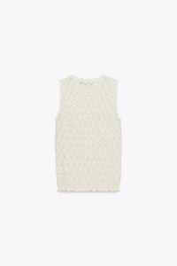 TOP EN MAILLE POINTELLE