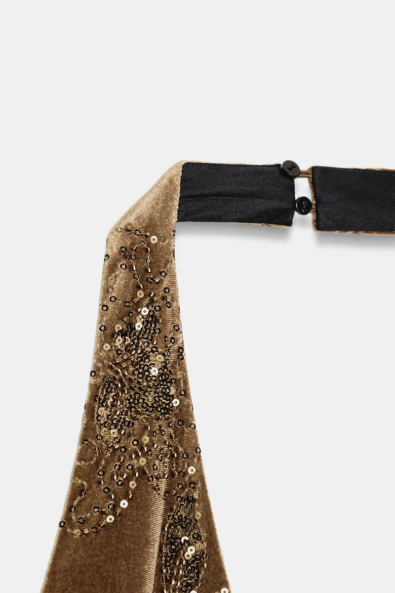 SEQUIN VELVET MIDI DRESS