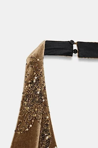 SEQUIN VELVET MIDI DRESS