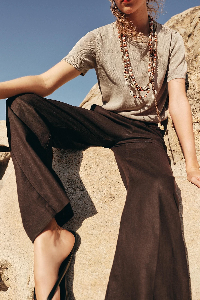 SHORT SLEEVE KNIT TOP
