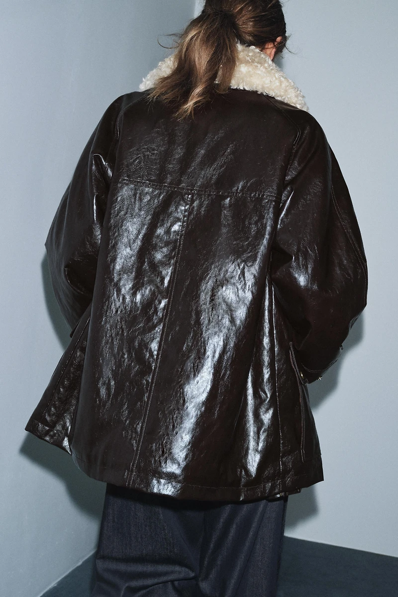 FAUX FUR COLLAR JACKET ZW COLLECTION