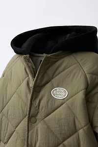 BLOUSON REMBOURRÉ CAPUCHE COMBINÉE